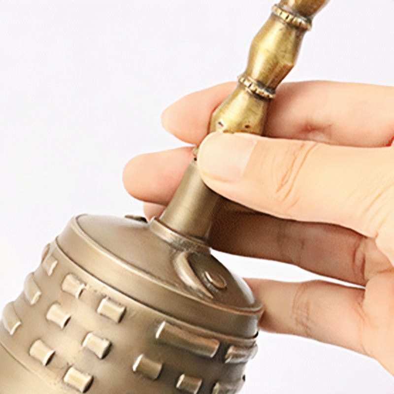 Handmade Tibetan Meditation Vajra Dorje Bell Gourd Yin Yang Copper Enlightenment Decoration - Image 3