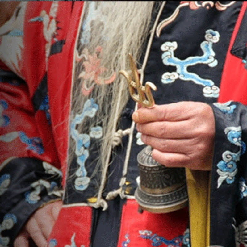 Handmade Tibetan Meditation Vajra Dorje Bell Gourd Yin Yang Copper Enlightenment Decoration - Image 4