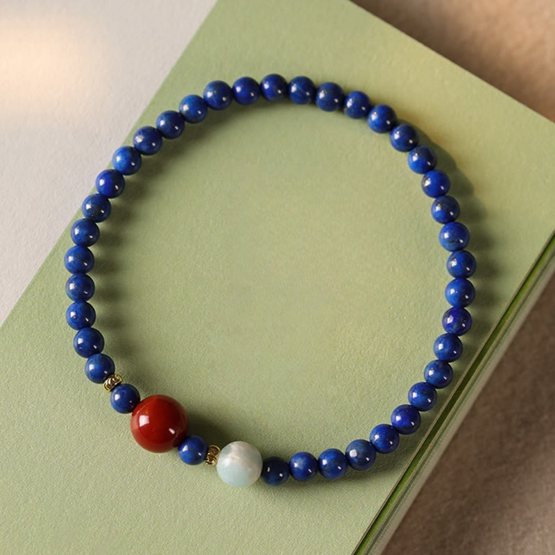 Small Lazurite Agate Ultra-thin Beads Positive Bracelet - Image 9