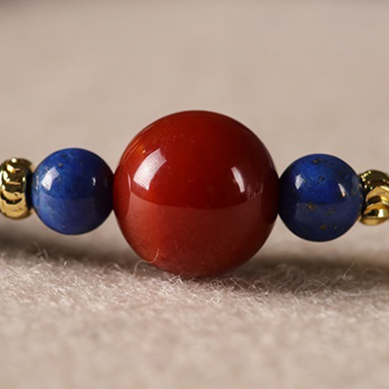 Small Lazurite Agate Ultra-thin Beads Positive Bracelet - Image 13