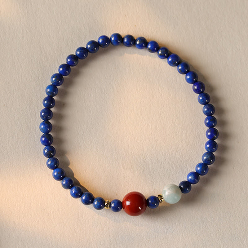 Small Lazurite Agate Ultra-thin Beads Positive Bracelet - Image 2