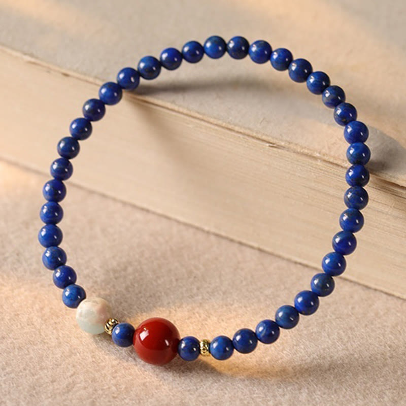 Small Lazurite Agate Ultra-thin Beads Positive Bracelet - Image 8