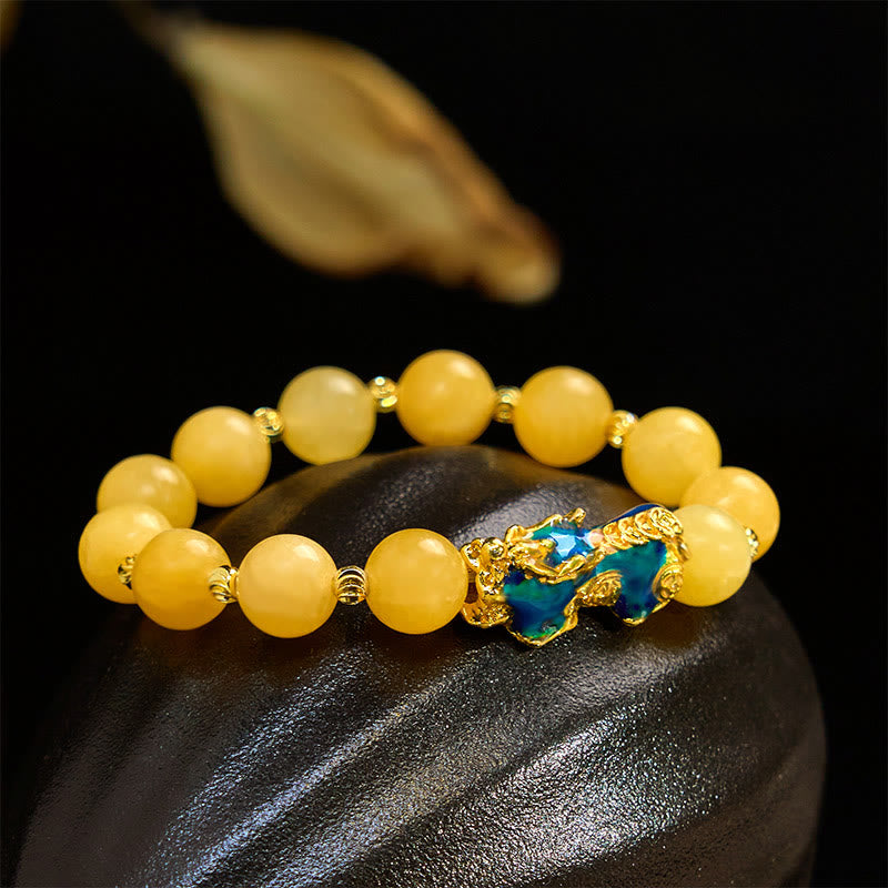 Natural Topaz Color Change PiXiu Wealth Bracelet