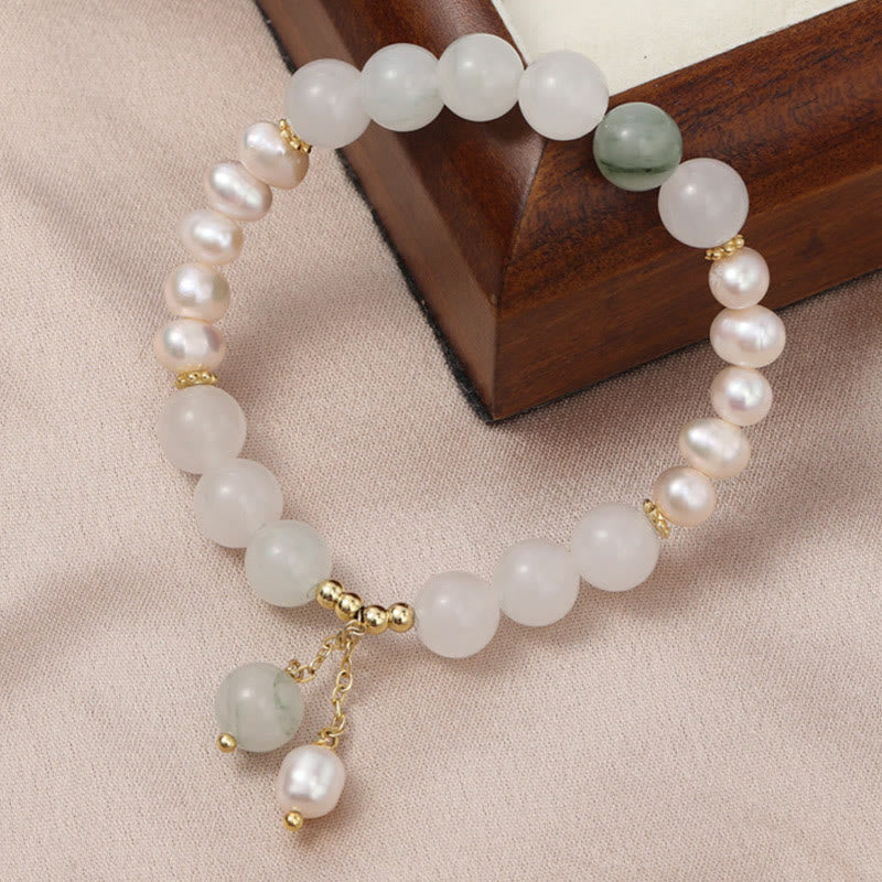 Tianshan Jade Pearl Abundance Bracelet