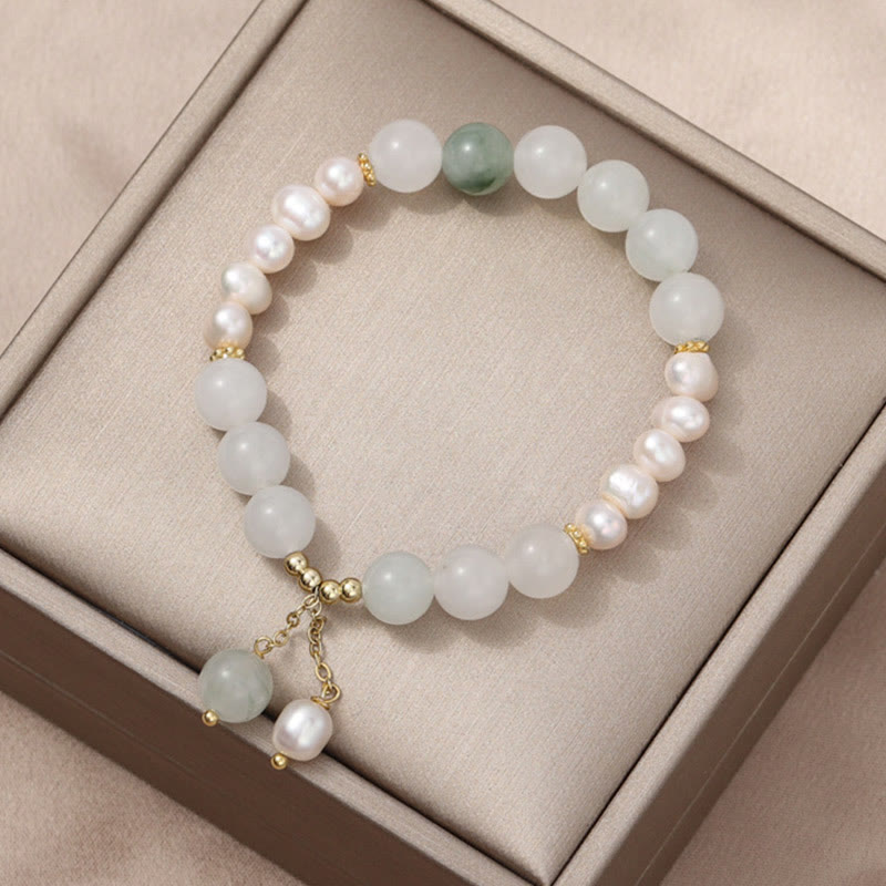 Tianshan Jade Pearl Abundance Bracelet - Image 5