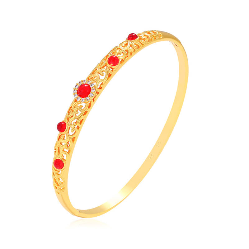 Vine Design Alloy Zircon Luck Bracelet Bangle - Image 4
