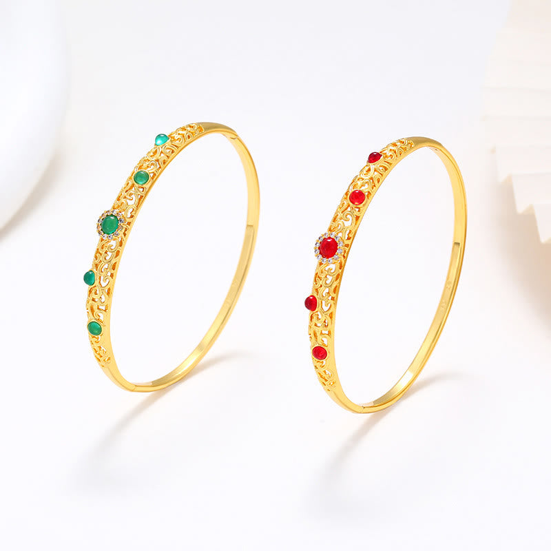Vine Design Alloy Zircon Luck Bracelet Bangle - Image 11
