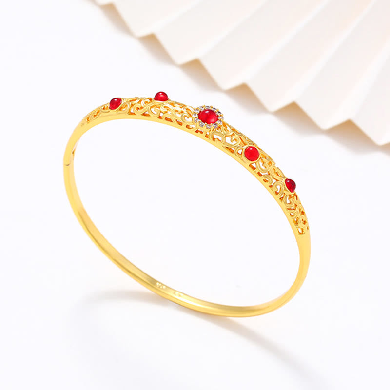 Vine Design Alloy Zircon Luck Bracelet Bangle - Image 3