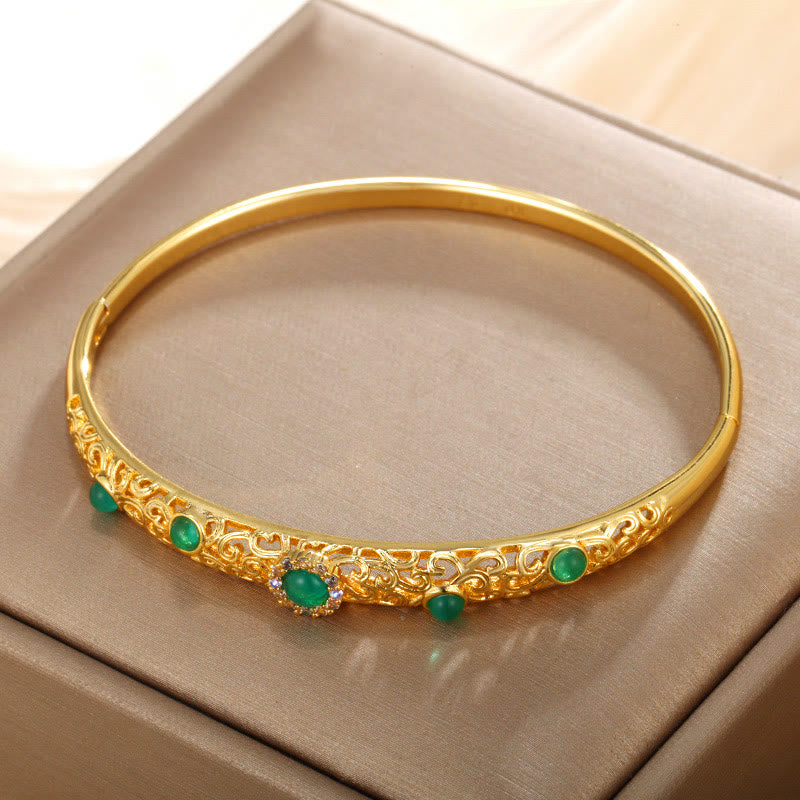Vine Design Alloy Zircon Luck Bracelet Bangle - Image 8