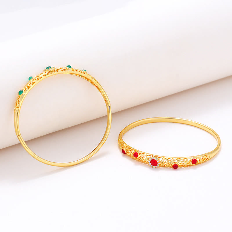 Vine Design Alloy Zircon Luck Bracelet Bangle - Image 12
