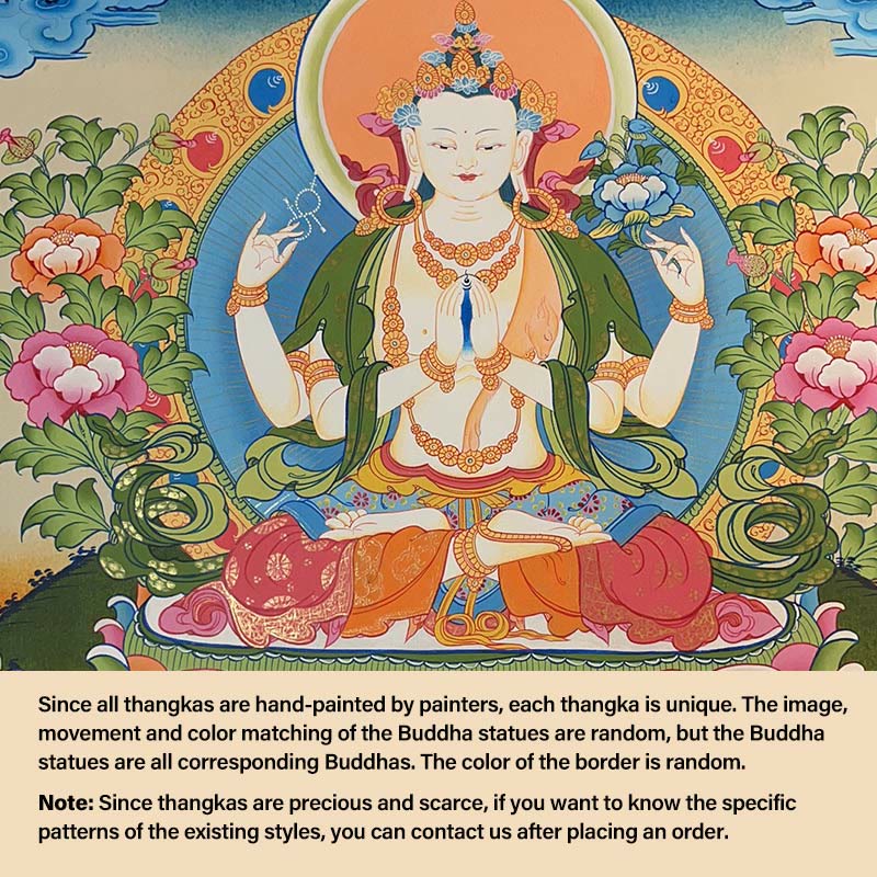 Tibetan Thangka Painting Yellow God of Wealth Green Tara Avalokitesvara Handmade Decoration Blind Box(Random Style) - Image 14