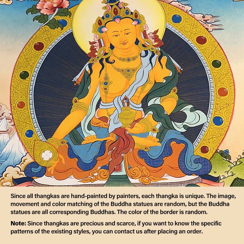 Tibetan Thangka Painting Yellow God of Wealth Green Tara Avalokitesvara Handmade Decoration Blind Box(Random Style) - Image 17