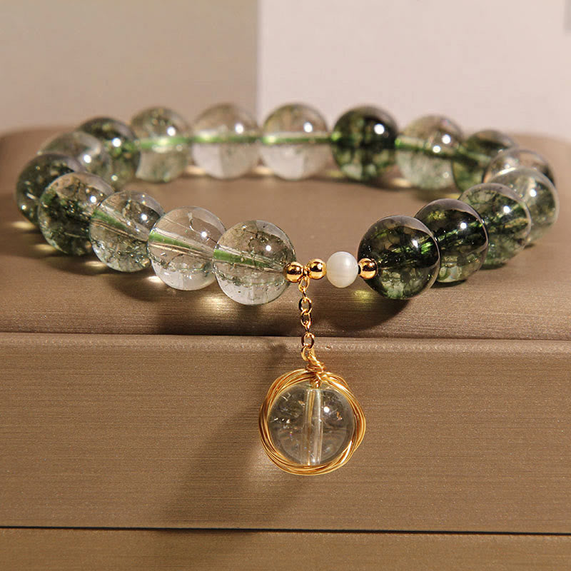 Natural Green Phantom Crystal Lucky Bracelet