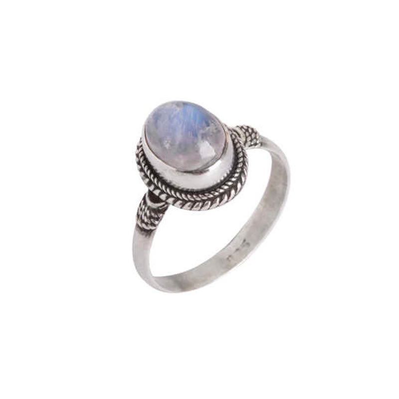 925 Sterling Silver Natural Moonstone Positive Ring - Image 7