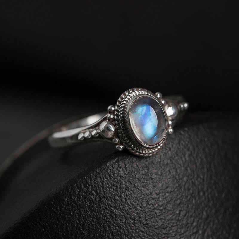 925 Sterling Silver Natural Moonstone Positive Ring - Image 17