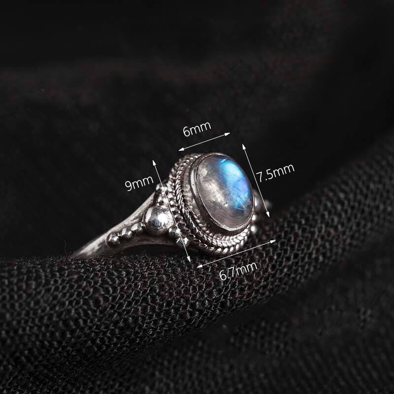 925 Sterling Silver Natural Moonstone Positive Ring - Image 19
