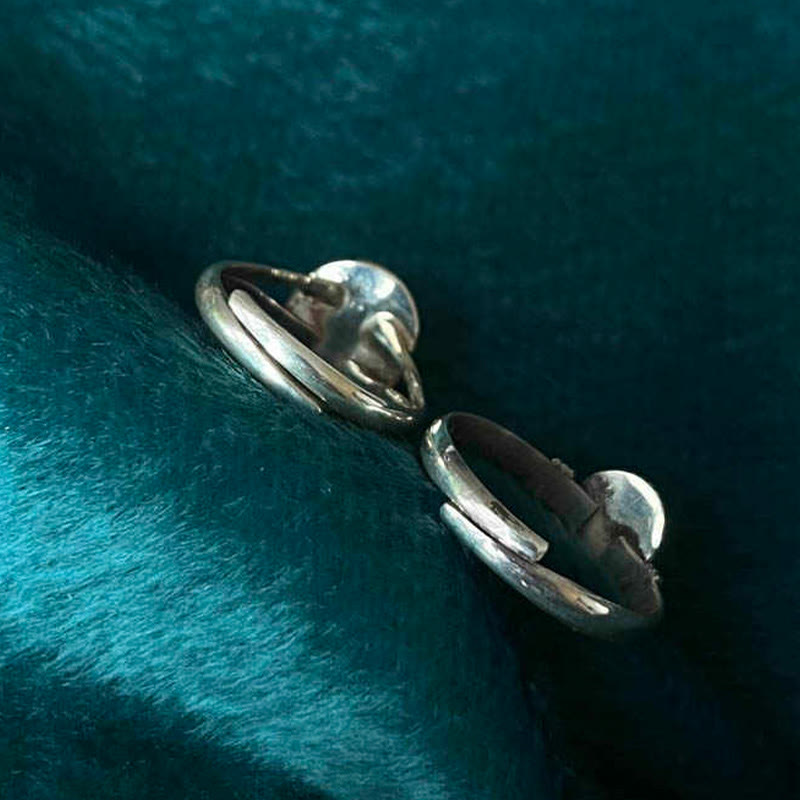 925 Sterling Silver Handmade Black Onyx Fortune Adjustable Ring - Image 13