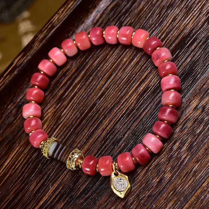 Tibetan Camel Bone Red Agate Luck Bracelet - Image 8