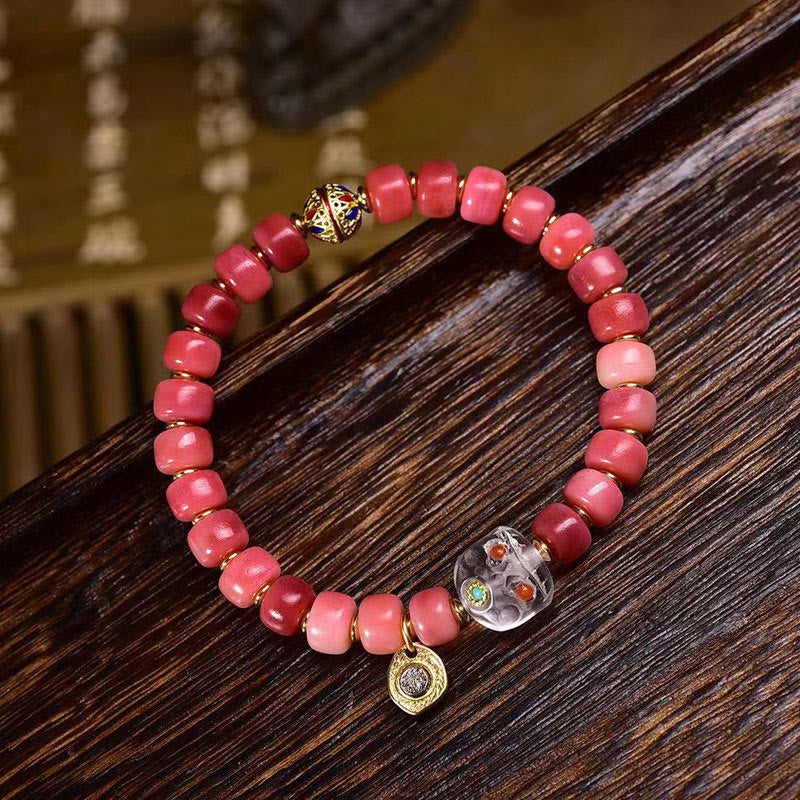 Tibetan Camel Bone Red Agate Luck Bracelet - Image 11