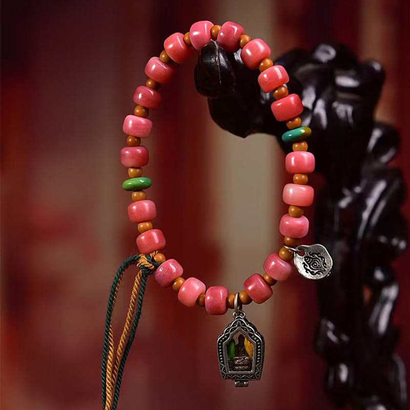 Tibetan Camel Bone Red Agate Luck Bracelet - Image 3