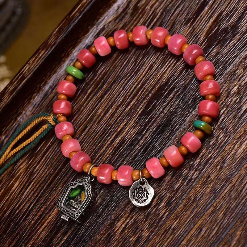 Tibetan Camel Bone Red Agate Luck Bracelet