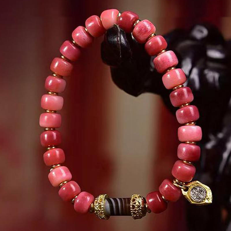Tibetan Camel Bone Red Agate Luck Bracelet - Image 10