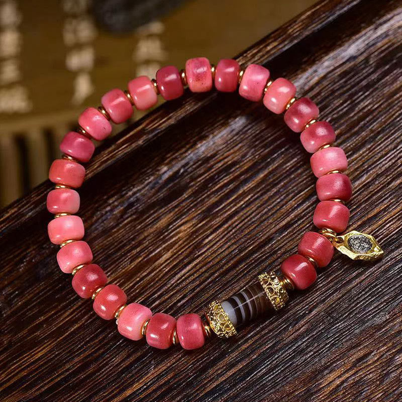 Tibetan Camel Bone Red Agate Luck Bracelet - Image 7