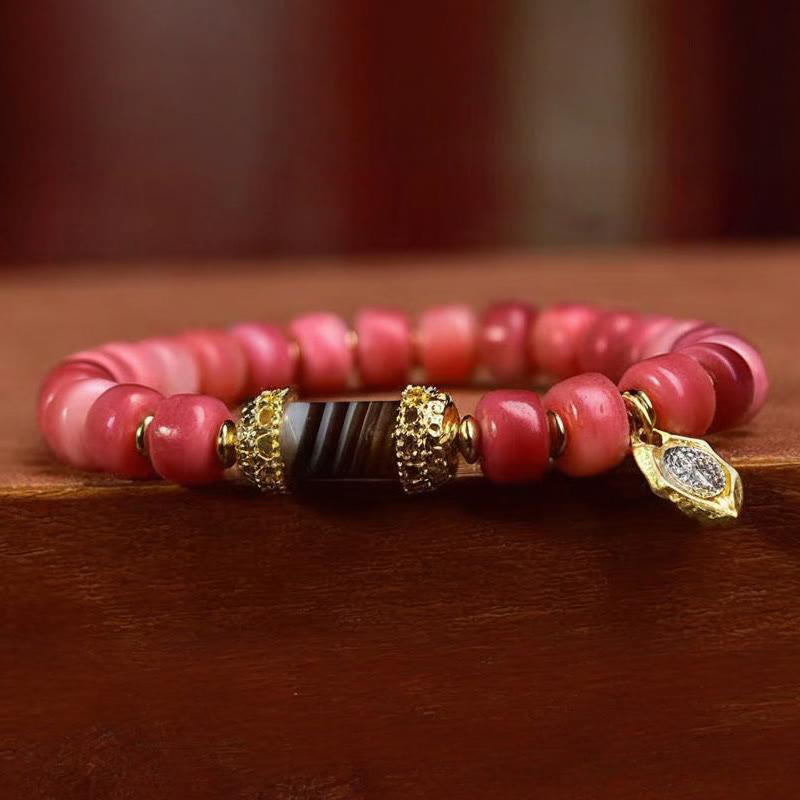 Tibetan Camel Bone Red Agate Luck Bracelet - Image 9