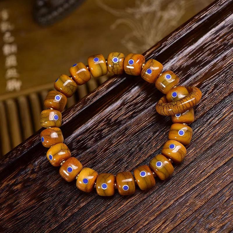 Vintage Tibetan Bone Beads Lazurite Balance Braided Rope Bracelet