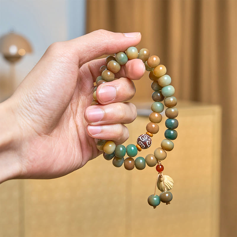 Colorful Bodhi Seed Lotus Pod Charm Peace Double Wrap Bracelet - Image 5