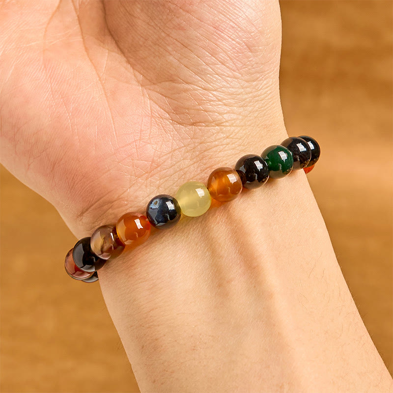 Natural Colorful Chalcedony Agate Harmony Bracelet - Image 3