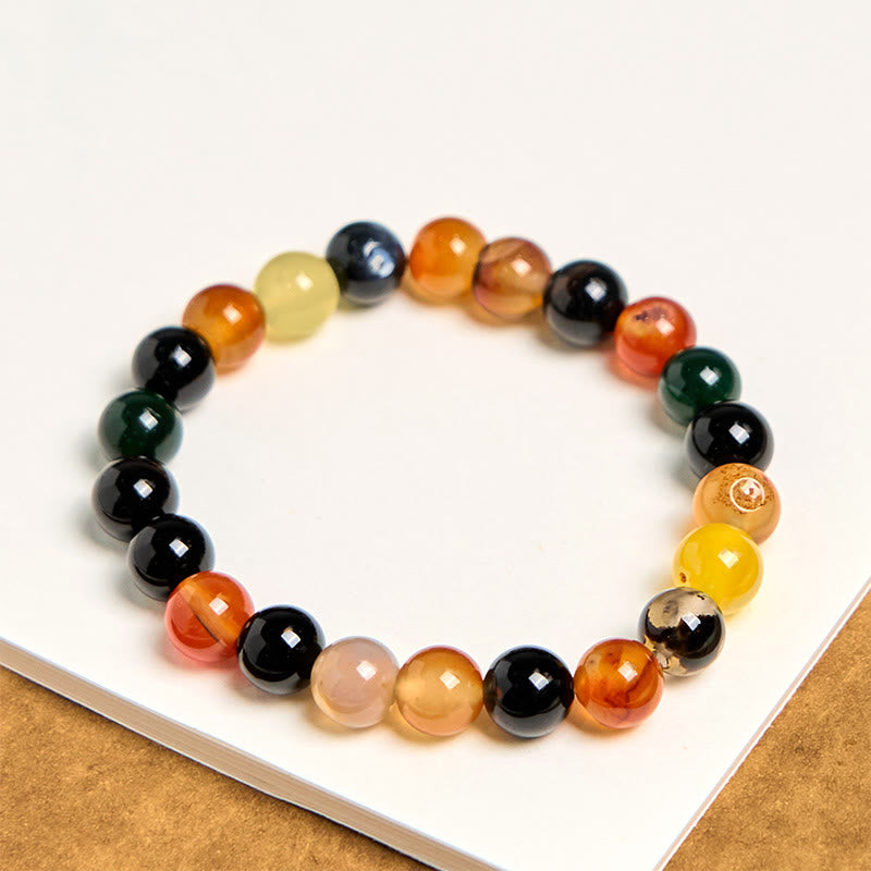 Natural Colorful Chalcedony Agate Harmony Bracelet - Image 4