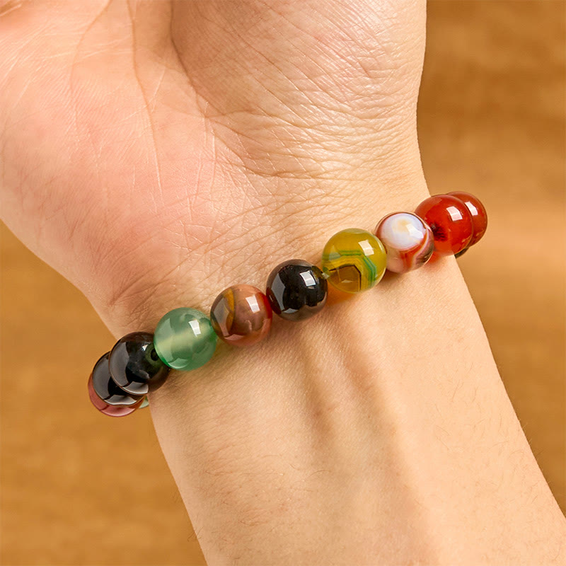 Natural Colorful Chalcedony Agate Harmony Bracelet - Image 11