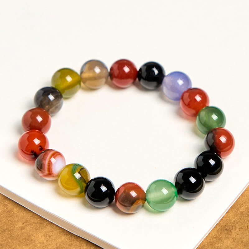 Natural Colorful Chalcedony Agate Harmony Bracelet - Image 12