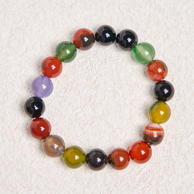 Natural Colorful Chalcedony Agate Harmony Bracelet - Image 14