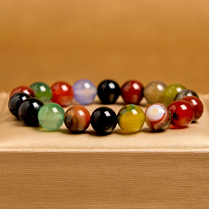 Natural Colorful Chalcedony Agate Harmony Bracelet - Image 10
