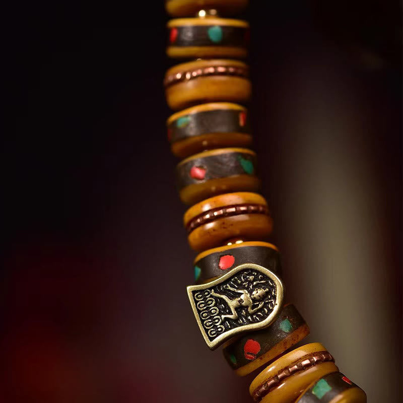 Tibetan Camel Bone Dice Tassel Protection Bracelet - Image 4