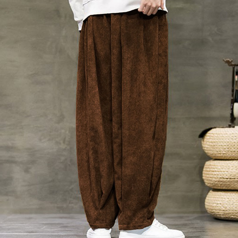 Casual Plain Cotton Bloomer Men's Pants With Pockets - Image 33