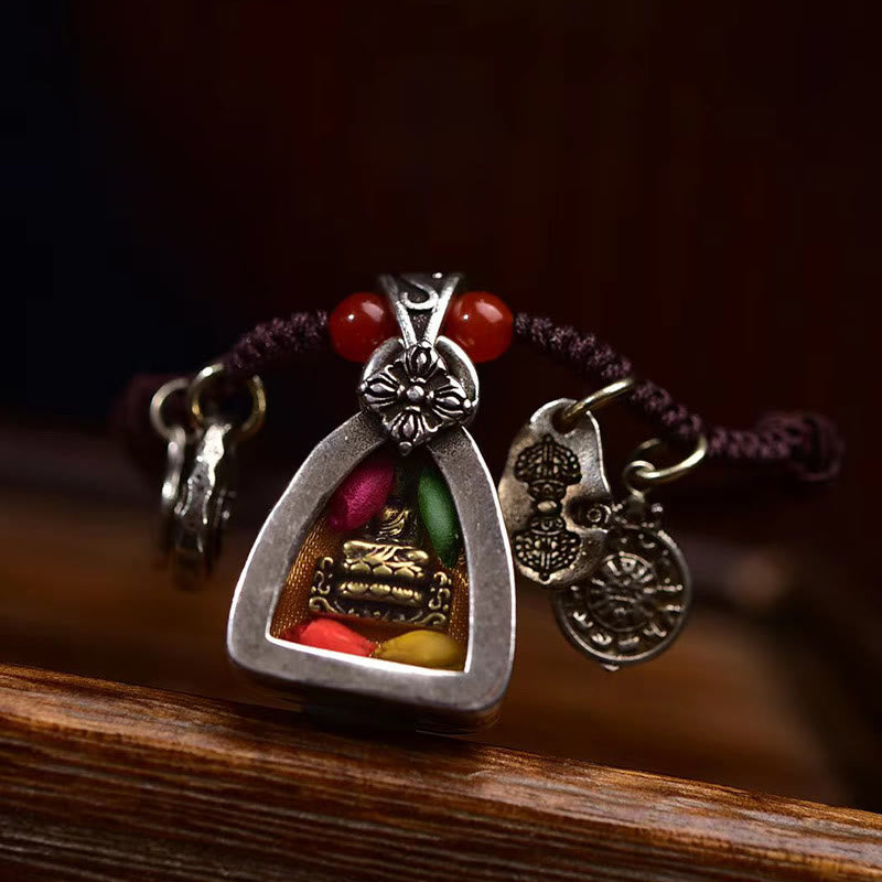 Tibetan Medicine Buddha Compassion Braided Rope Necklace Pendant - Image 5