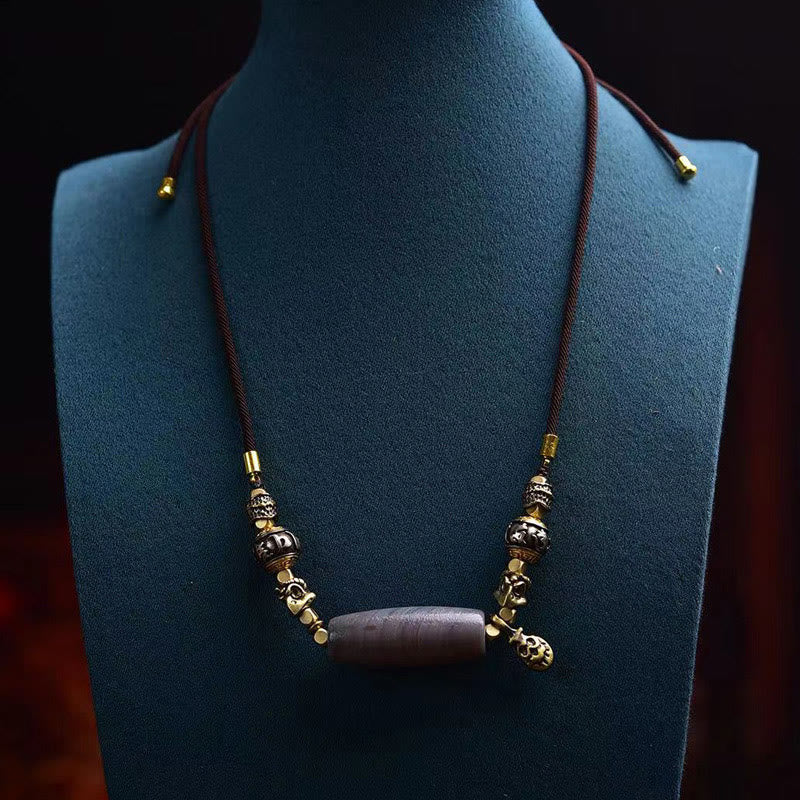 Tibet Dzi Bead Om Mani Padme Hum Protection Necklace Pendant - Image 6