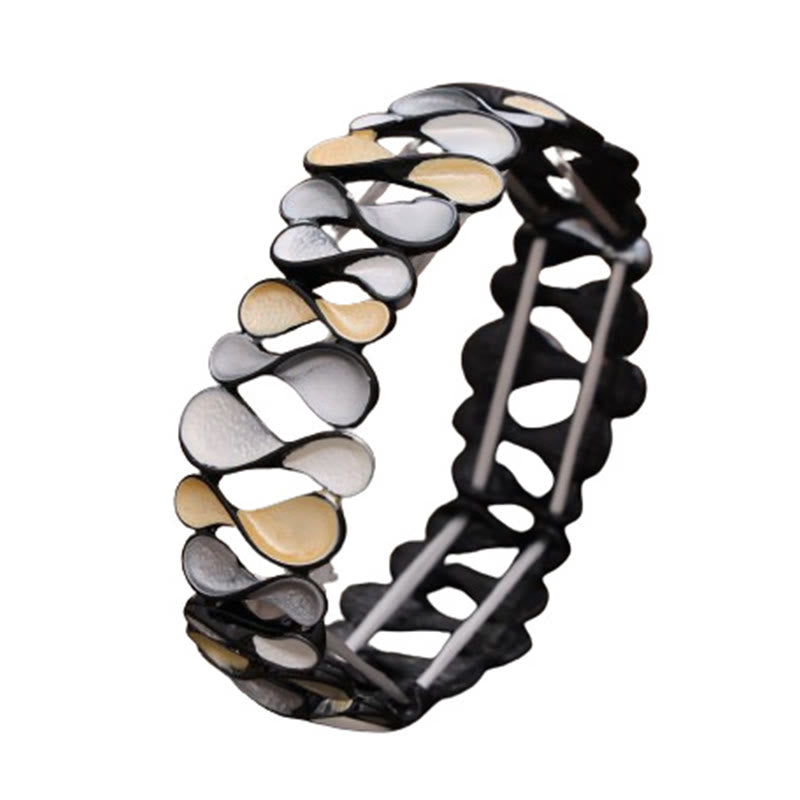Colorful Geometric Hollow 8-shaped Alloy Healing Elastic Bracelet Bangle - Image 7