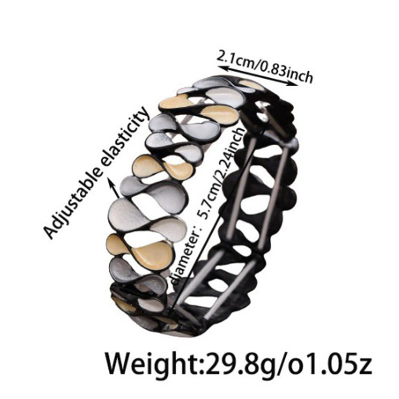Colorful Geometric Hollow 8-shaped Alloy Healing Elastic Bracelet Bangle - Image 8