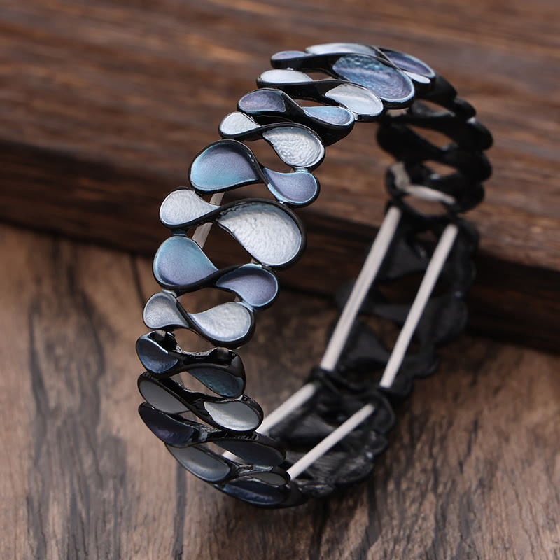 Colorful Geometric Hollow 8-shaped Alloy Healing Elastic Bracelet Bangle