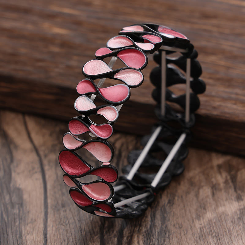 Colorful Geometric Hollow 8-shaped Alloy Healing Elastic Bracelet Bangle - Image 5