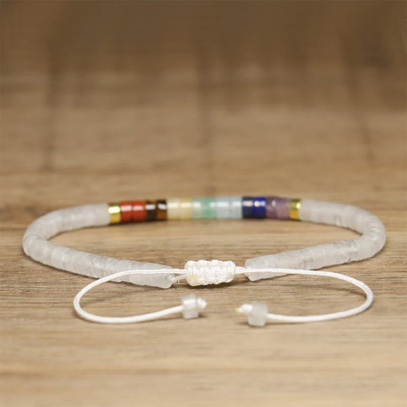 Natural White Crystal Black Onyx Clarity Spacer Bead Bracelet - Image 4