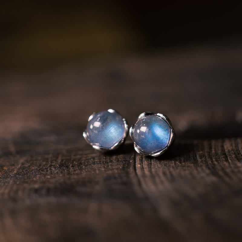 925 Sterling Silver Moonstone Positive Earrings