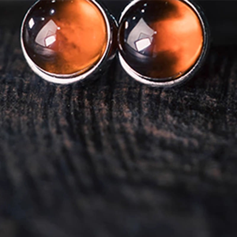 925 Sterling Silver Garnet Protection Earrings - Image 4