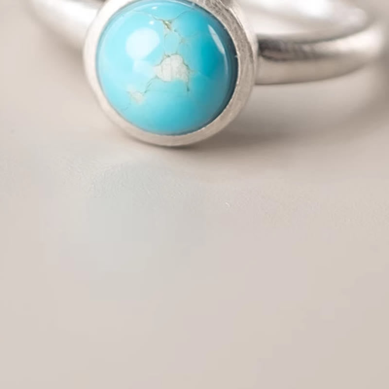 Natural 925 Sterling Silver Lazurite Turquoise Adjustable Balance Ring - Image 11
