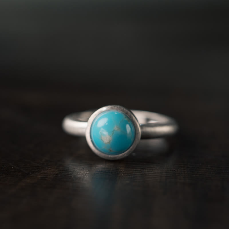 Natural 925 Sterling Silver Lazurite Turquoise Adjustable Balance Ring - Image 8