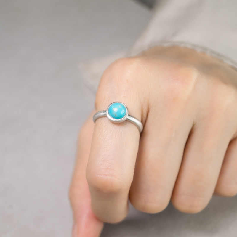 Natural 925 Sterling Silver Lazurite Turquoise Adjustable Balance Ring - Image 12